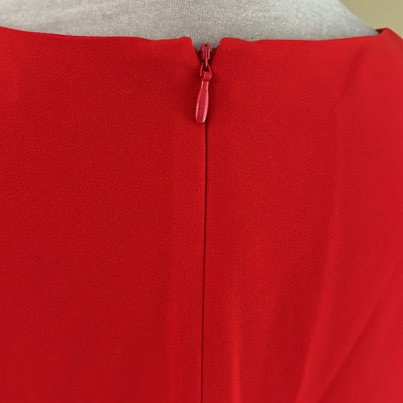 HALSTON Red Heritage Cap Sleeve Crepe Mini Dress NWOT - Picture 8 of 12
